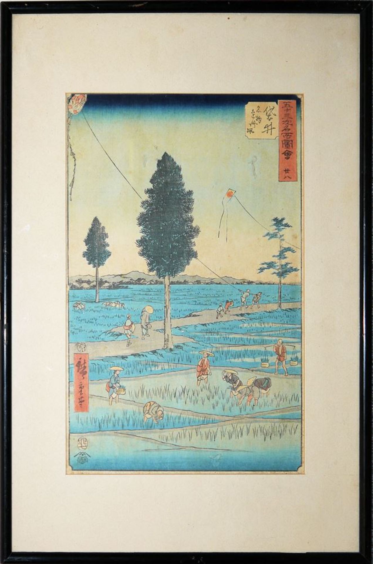 Ando Hiroshige, die berühmten Totomi-Drachen, Farbholzschnitt der Edo-Zeit, Japan wohl 1855
