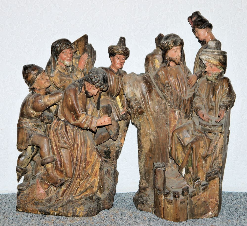 Two Stations of the Cross, wooden sculptures, 1740/60 