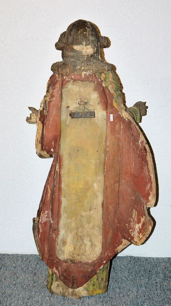 Annunciation Angel, wooden sculpture c. 1760 - Image 3 of 3