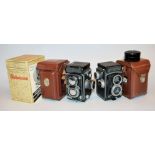 Zwei Kameras: Rolleiflex Synchro Compur & Rolleicord von Franke & Heidecke, Braunschweig