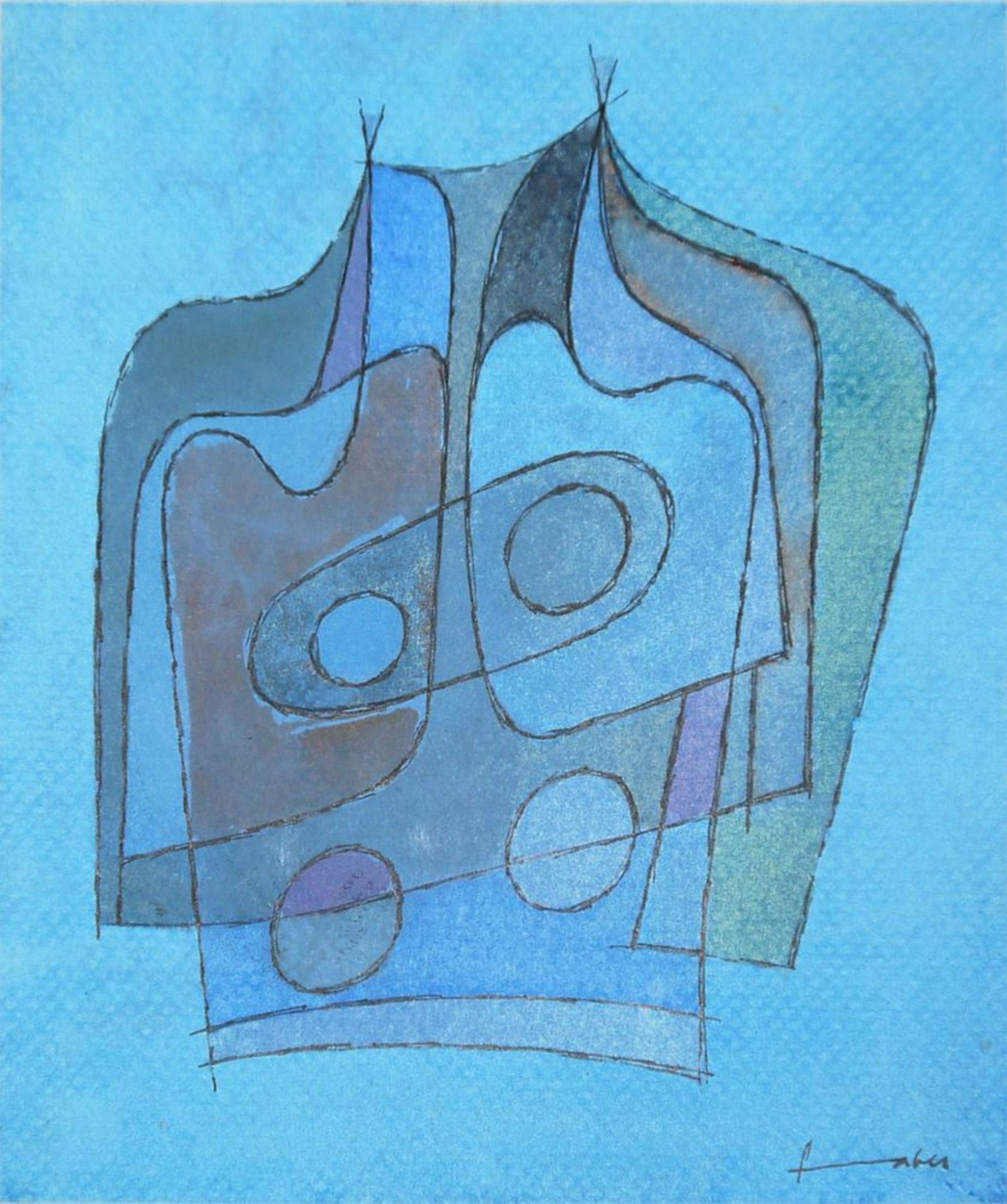 Will Faber, Abstract Compositions, 4 signed mixed media, from 1958/65 - Image 3 of 9