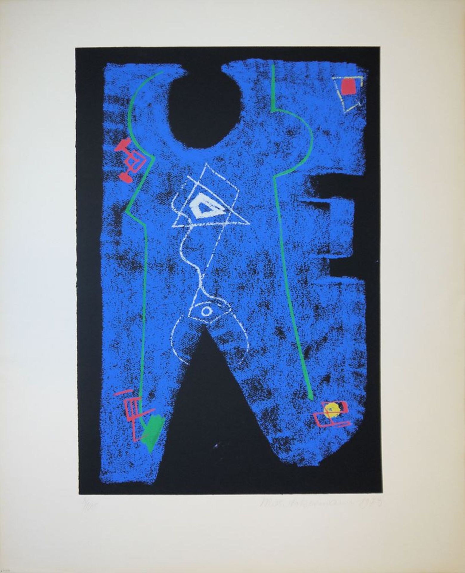 Max Ackermann, "Homophone Composition", signed colour serigraph from 1973