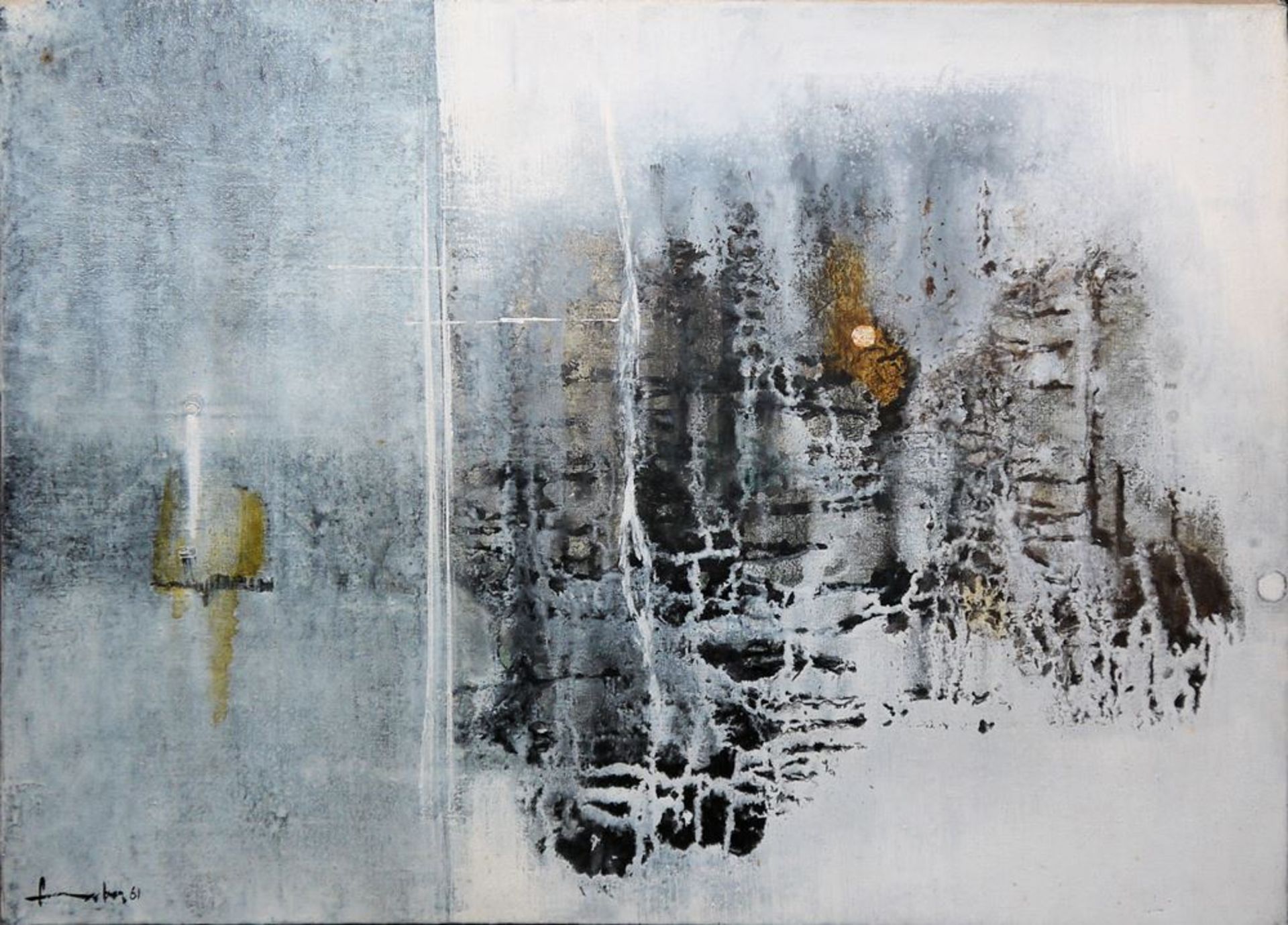 Will Faber, Composition, signed mixed media from 1961