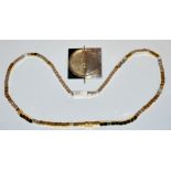 Designer-Collier und Brosche, Silber/Gold, monogrammiert HR