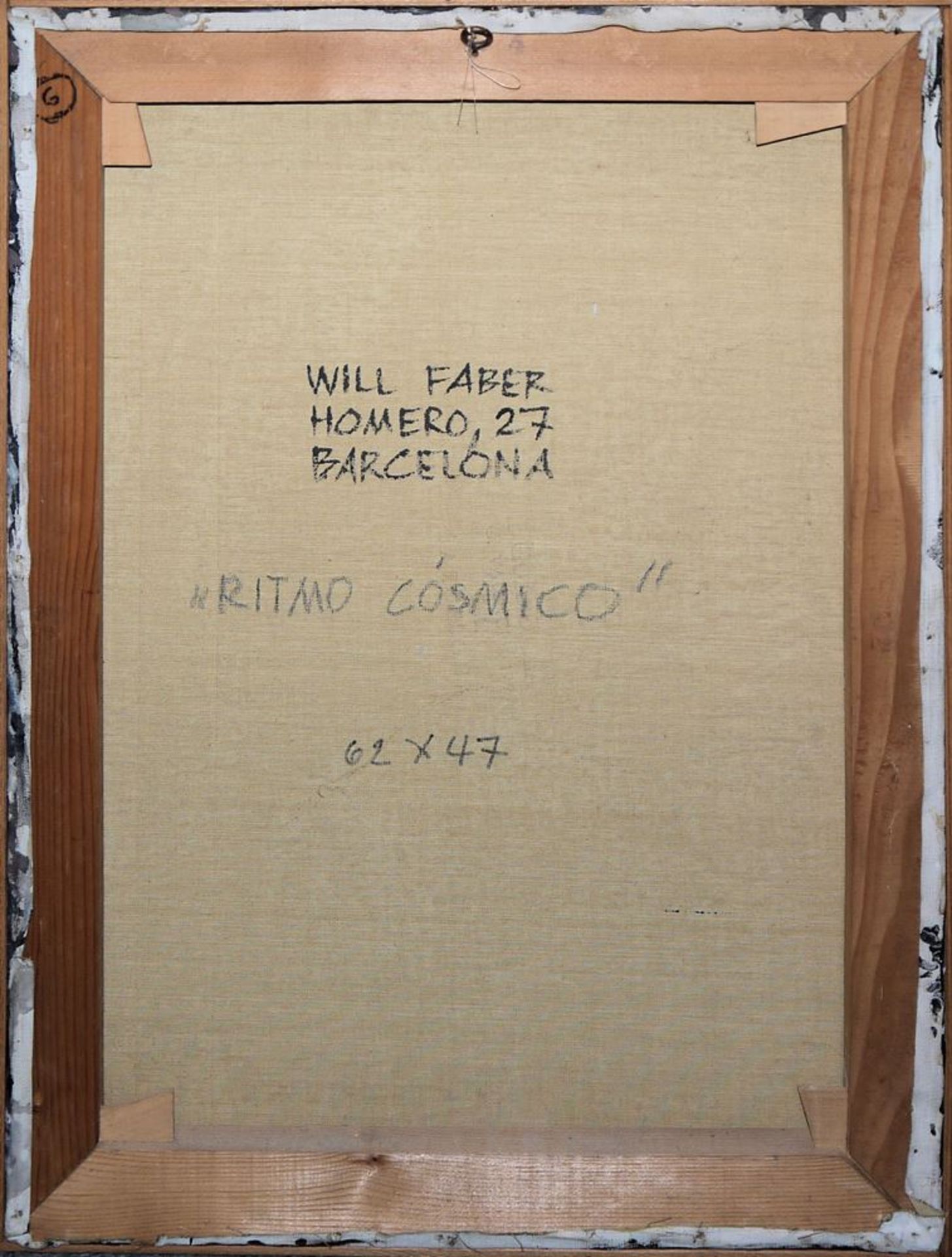 Will Faber, "Ritmo Cósmico", signed mixed media from 1958, framed - Image 3 of 3