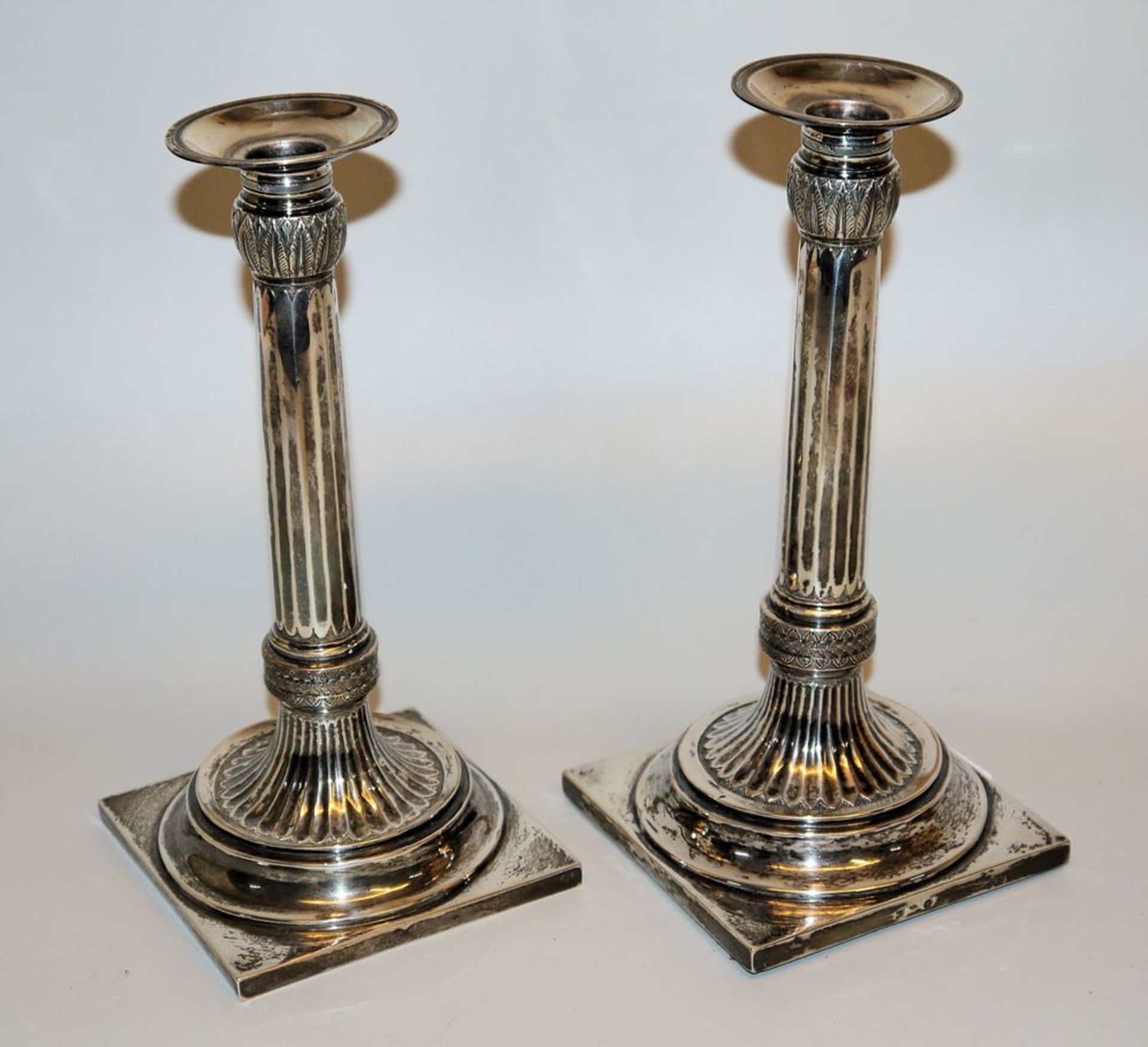 Pair of candlesticks, silver, Belgium circa 1820