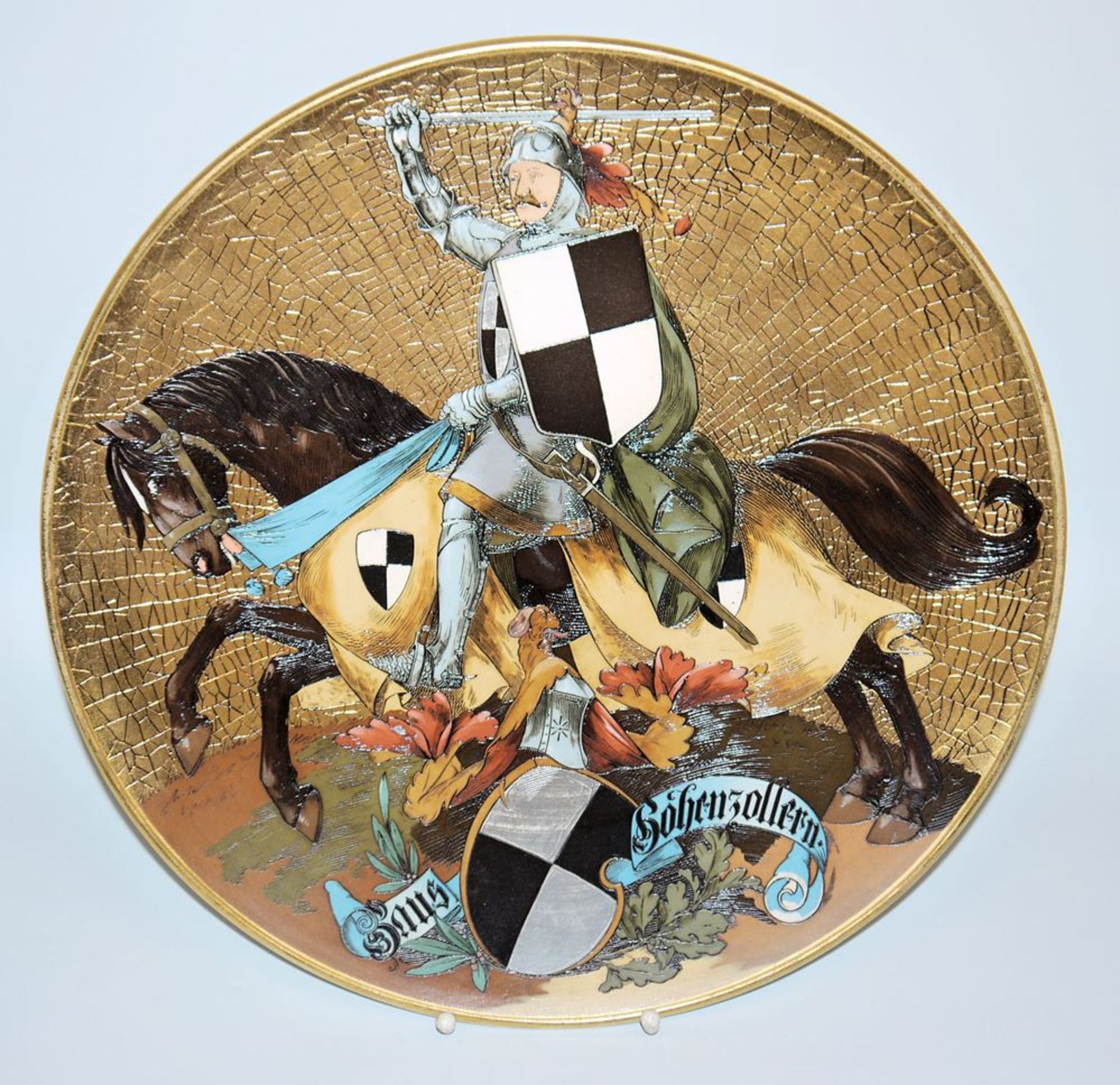 Decorative plate "Haus Hohenzollern" by Villeroy & Boch, Mettlach 1896
