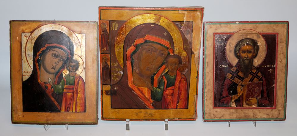 3 Russian icons, c. 1900 and later