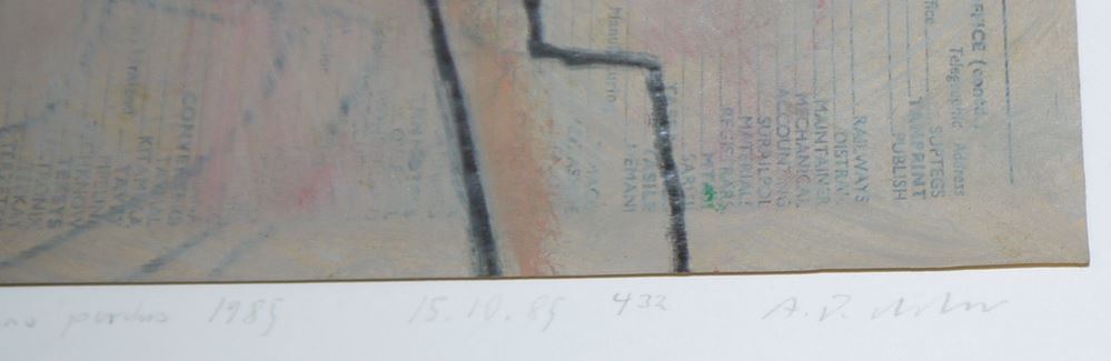 Abraham David Christian, "La salle des pas perdus", mixed media from 1985 - Image 2 of 2