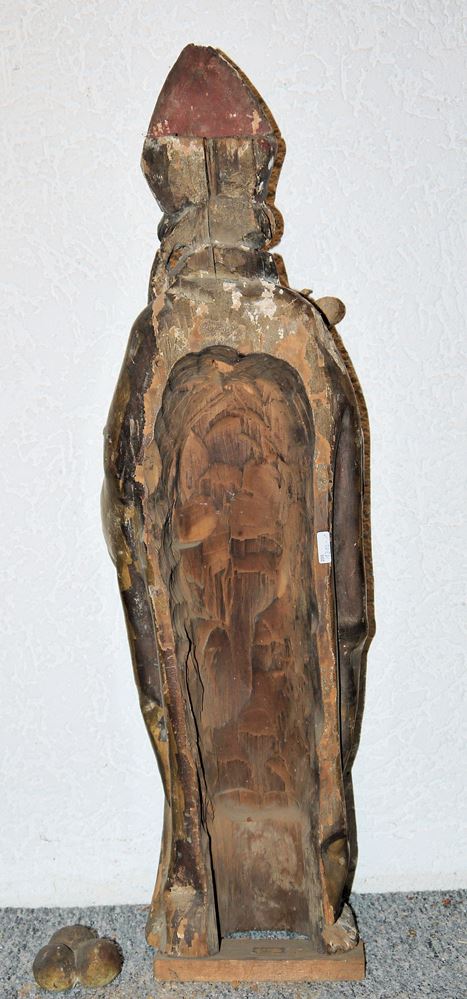 St. Nicholas, wooden sculpture c. 1800 - Image 3 of 3