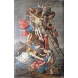 Heiligenmaler um 1700, Kreuzabnahme, vielfiguriges Ölgemälde