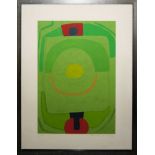 Max Ackermann, "Kontrapunkt grün auf grün", signierte Farbserigraphie von 1968/72, gerahmt