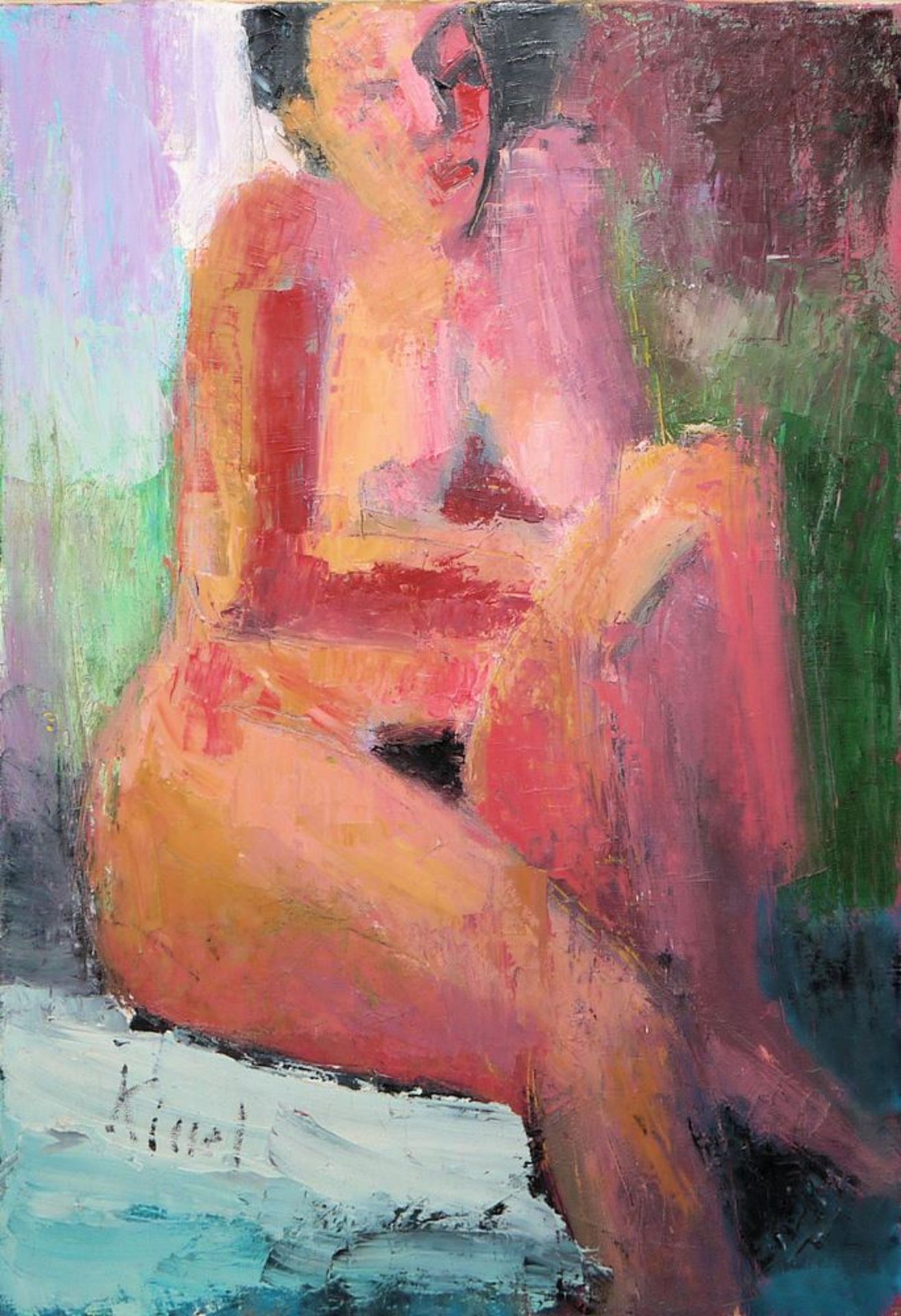 Gernot Kissel, large female nude, oil painting