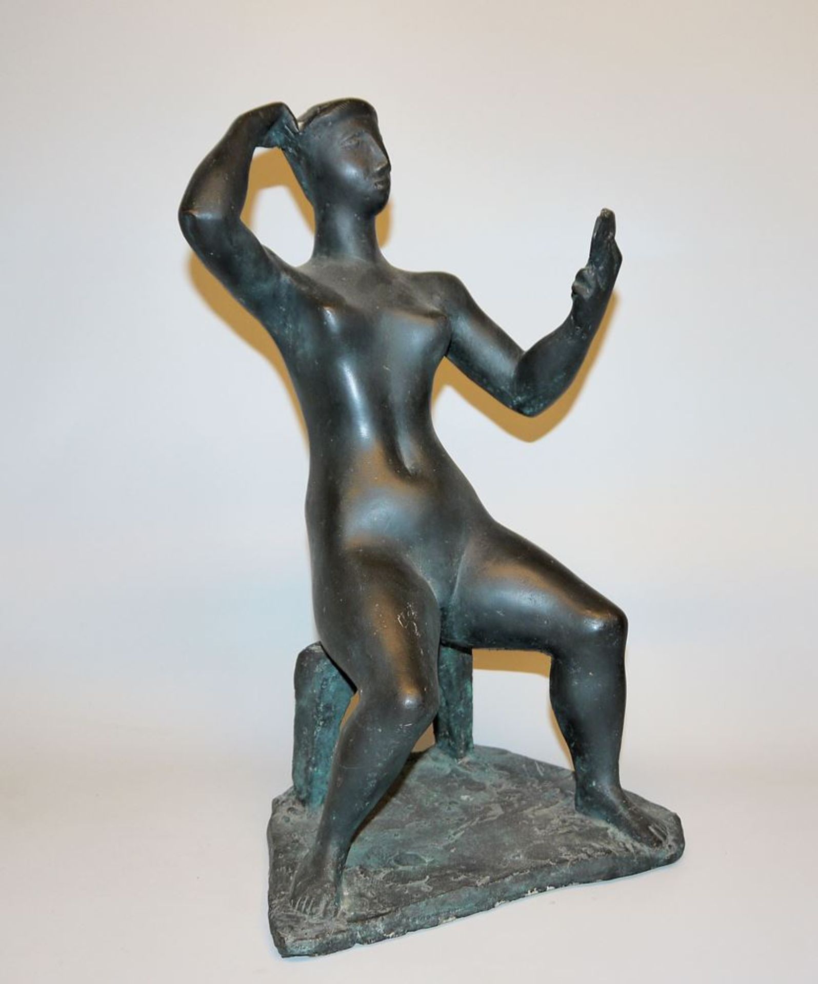 Reinhold Petermann, Woman with Mirror, polyester bronze from 1953