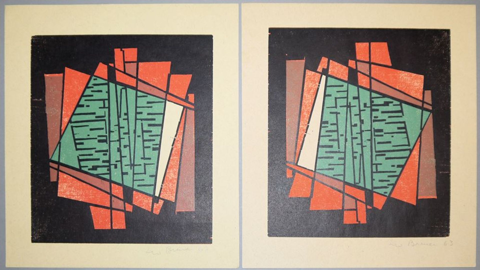 Franz Bernhard & Leo Breuer, 3 signierte Arbeiten von 1963/93 - Bild 4 aus 5