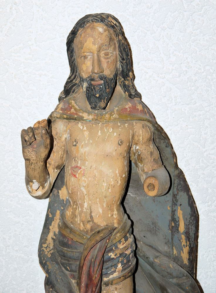 Resurrection Christ, wooden sculpture c. 1800 - Image 2 of 3