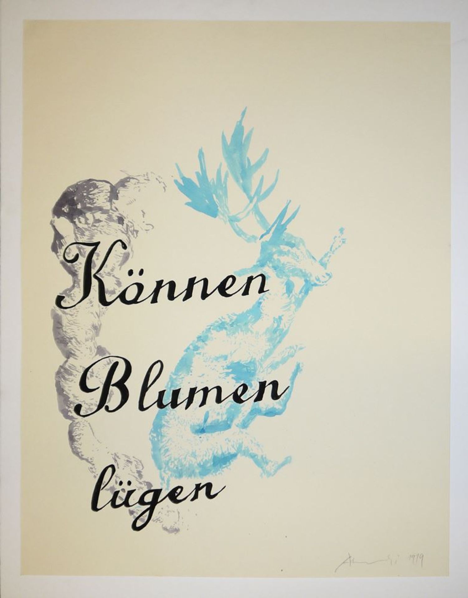 Hans Peter Adamski, "Vera 3" u. "Können Blumen lügen 3", zwei Aquarelle und "Leipzig kommt!", "Könn