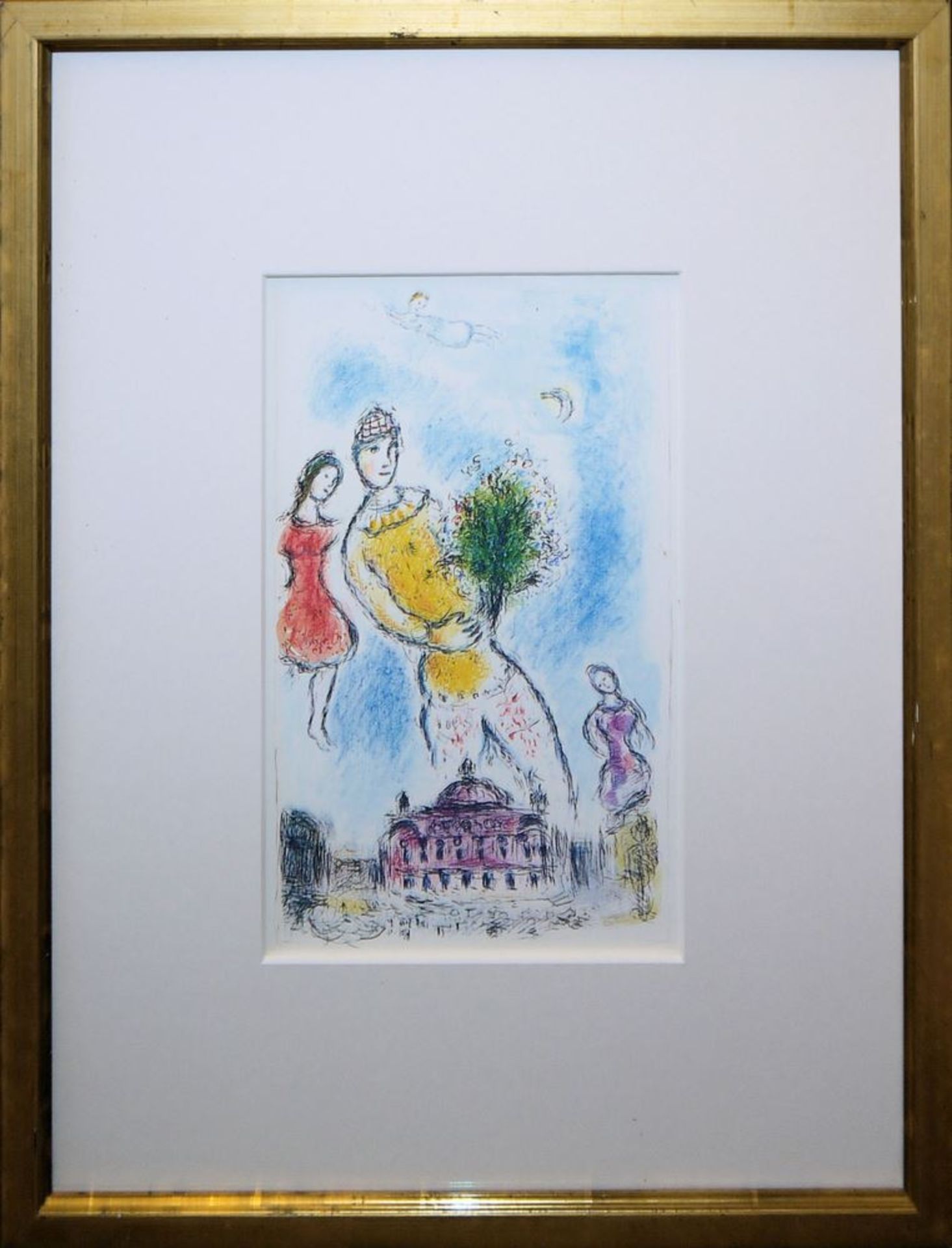Marc Chagall, Dans le Ciel de l'Opéra / La Parade / L'Âme du Cirque / Les Amoureux à l'Isba, 4 Farb - Bild 3 aus 4