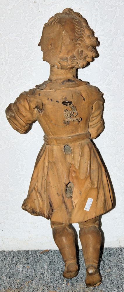 Floating putto or angel, wood sculpture c. 1700 - Image 2 of 2