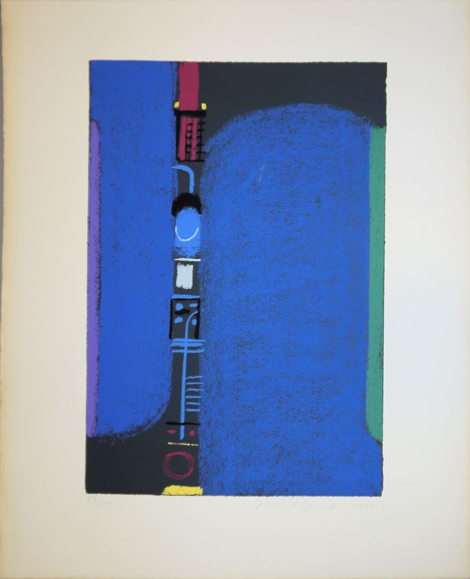 Max Ackermann, "Farbturm", signierte Farbserigraphie von 1972