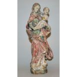 Maria mit dem Jesusknaben, kleine feine Holzskulptur um 1720/40