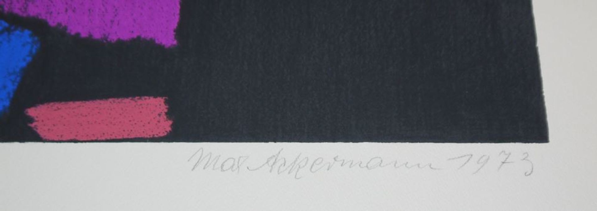 Max Ackermann, "Alla breve", signierte Farbserigraphie von 1973 - Bild 2 aus 2