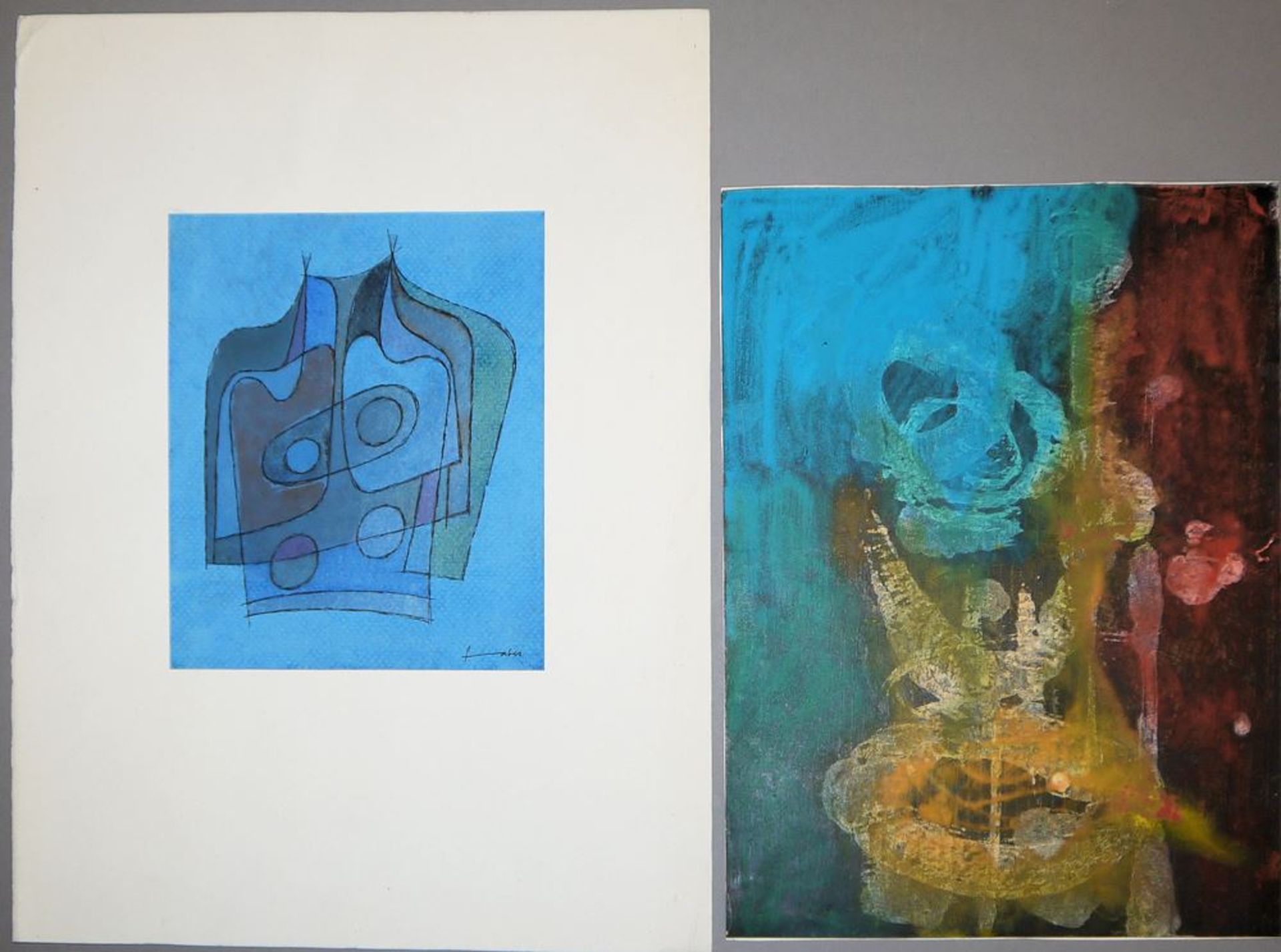 Will Faber, Abstract Compositions, 4 signed mixed media, from 1958/65