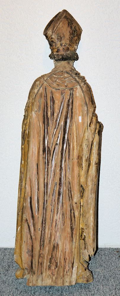 St. Nicholas, wooden sculpture, 18th/19th century - Image 3 of 3