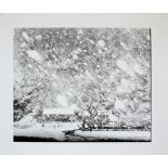 Robert Häusser, "Schneetreiben I", SW-Fotografie von 1954, signiert