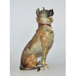 Wiener Bronze sitzende Dogge, Wien um 1900/20