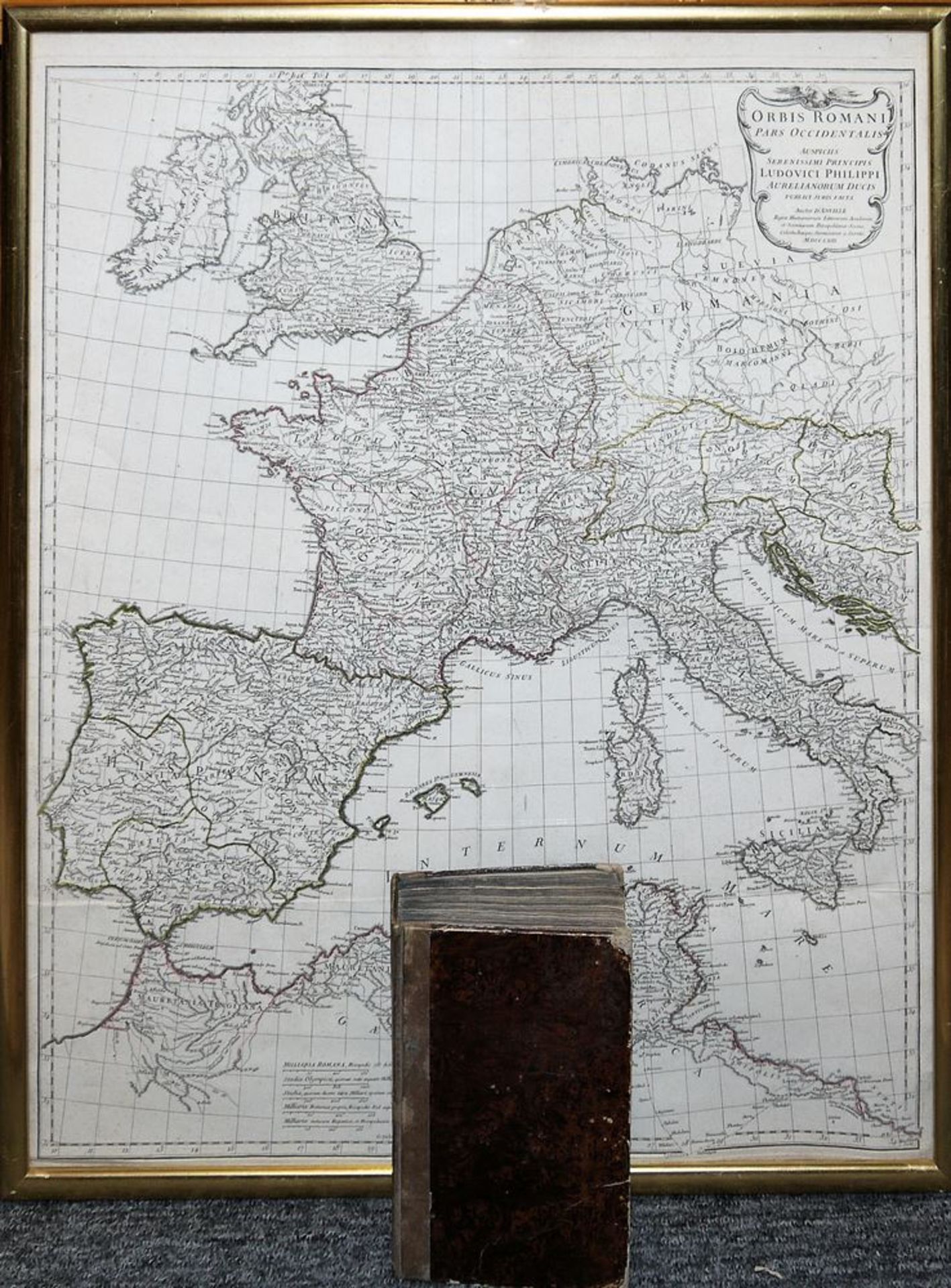 Jean Baptiste Bourguignon D'Anville, "Orbis Romanis Pars Occidentalis...", copper engraved map of 1