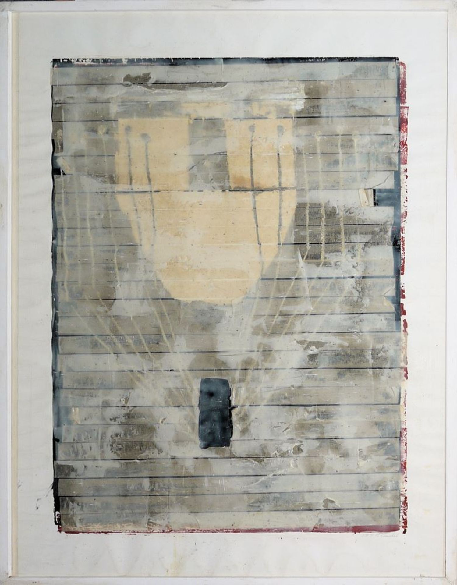 Frank Ermschel, "138 OT", large signed mixed media from (19)95, framed