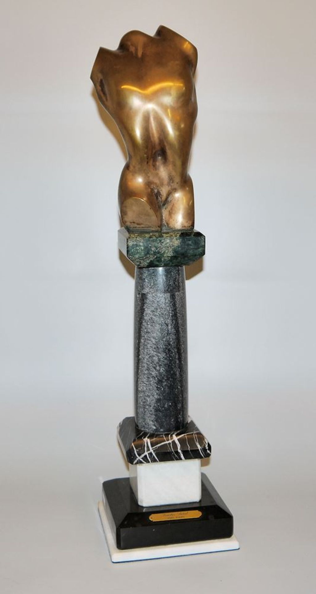 Sandor Antal, "Férfi Torzò" - "Male Torso", signed bronze sculpture from (19)95