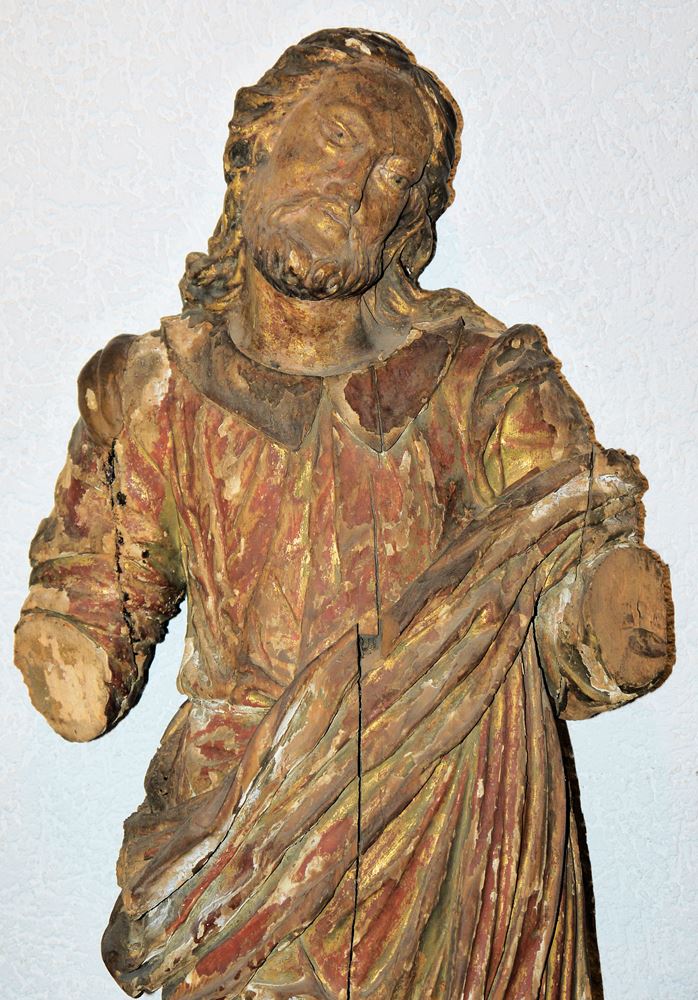 Standing saint (Rochus?), wooden sculpture, 18th century - Image 2 of 3