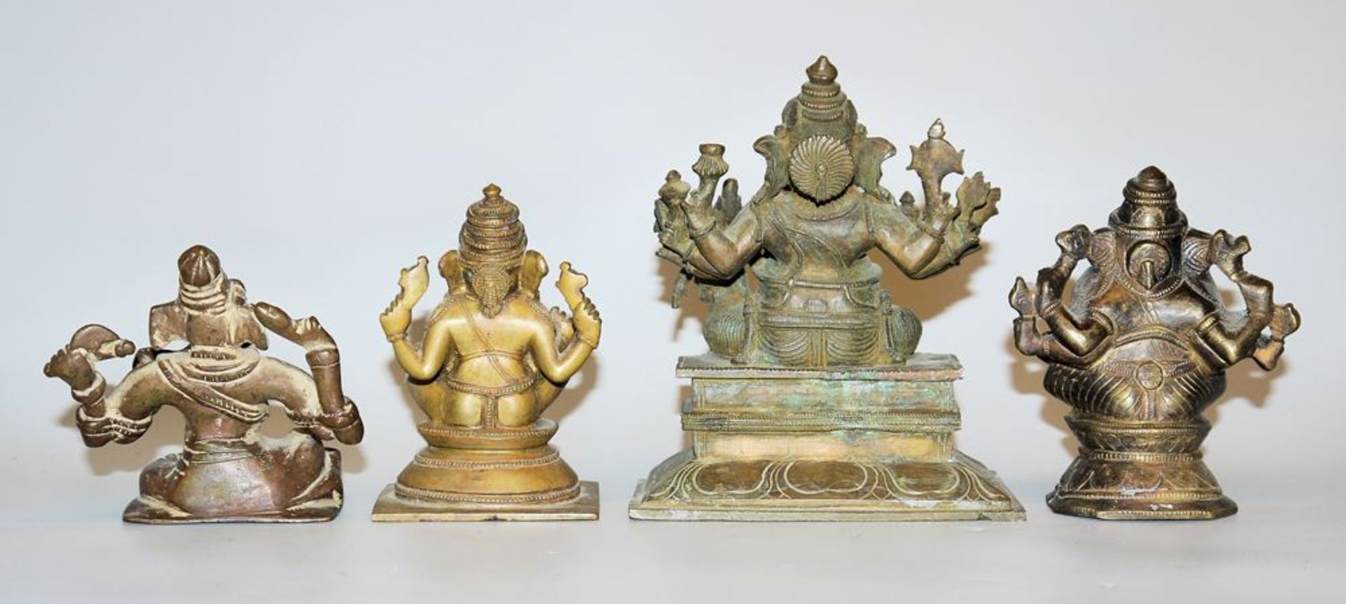 Four bronze sculptures of the elephant god Ganesha, 19th & 20th c. - Image 2 of 2