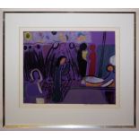 Ida Kerkovius, "Engel in Violett", signierte Farbserigraphie von 1963, gerahmt