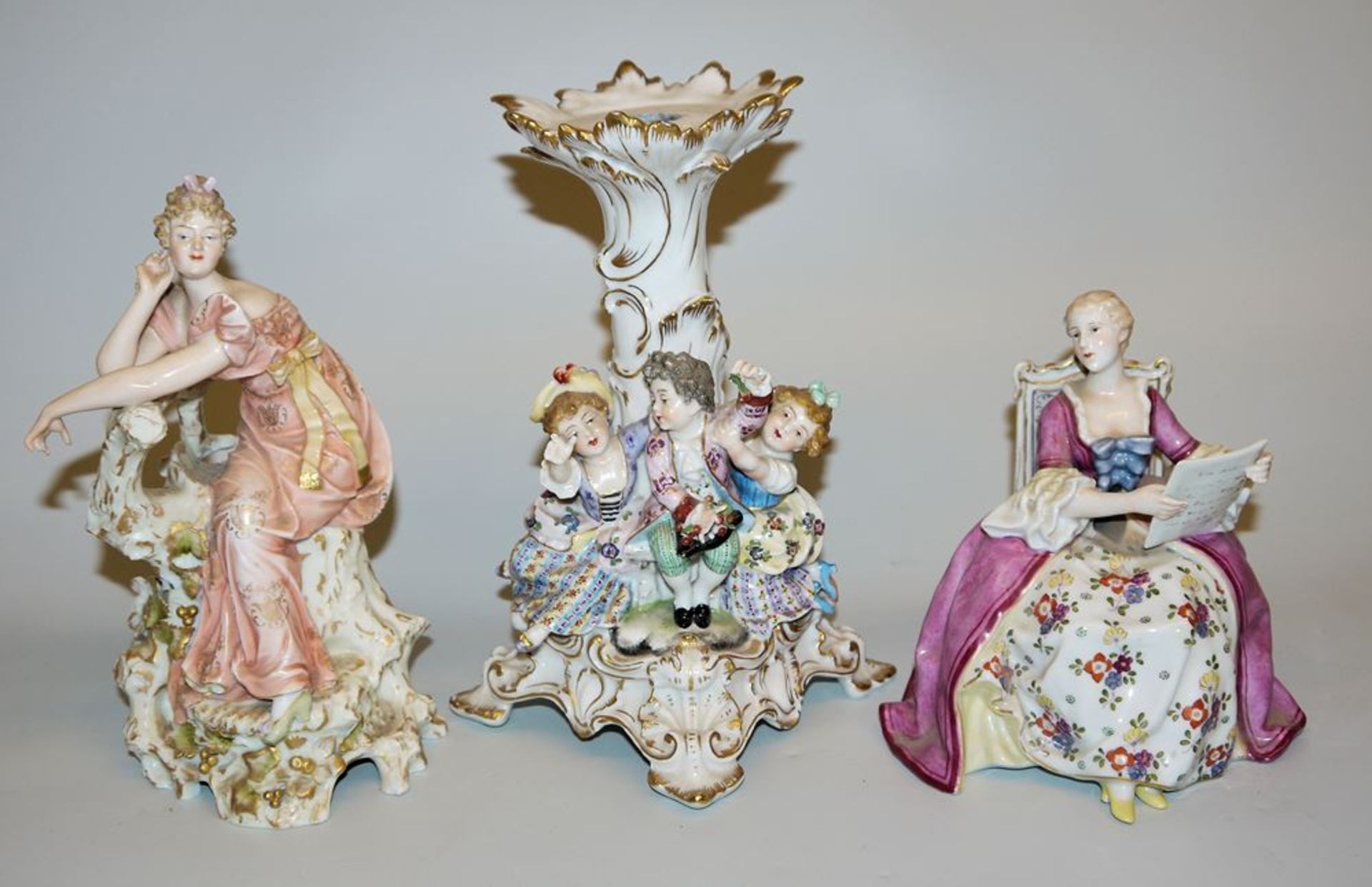 Three ornamental porcelains c. 1900