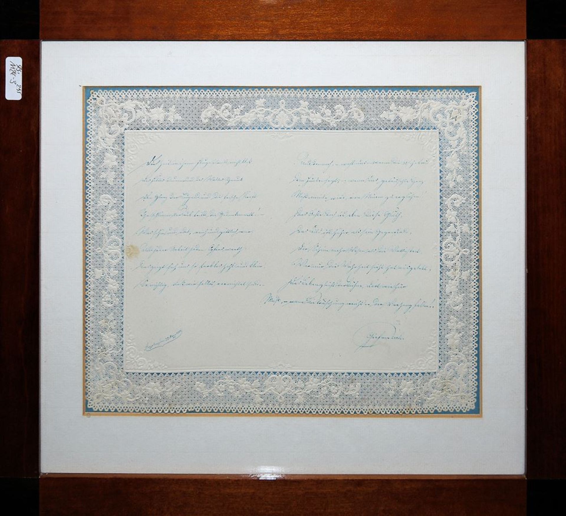 Bamboo étagère, embroidered cover, dedication on luxury paper and collection of portrait photograph - Image 4 of 4