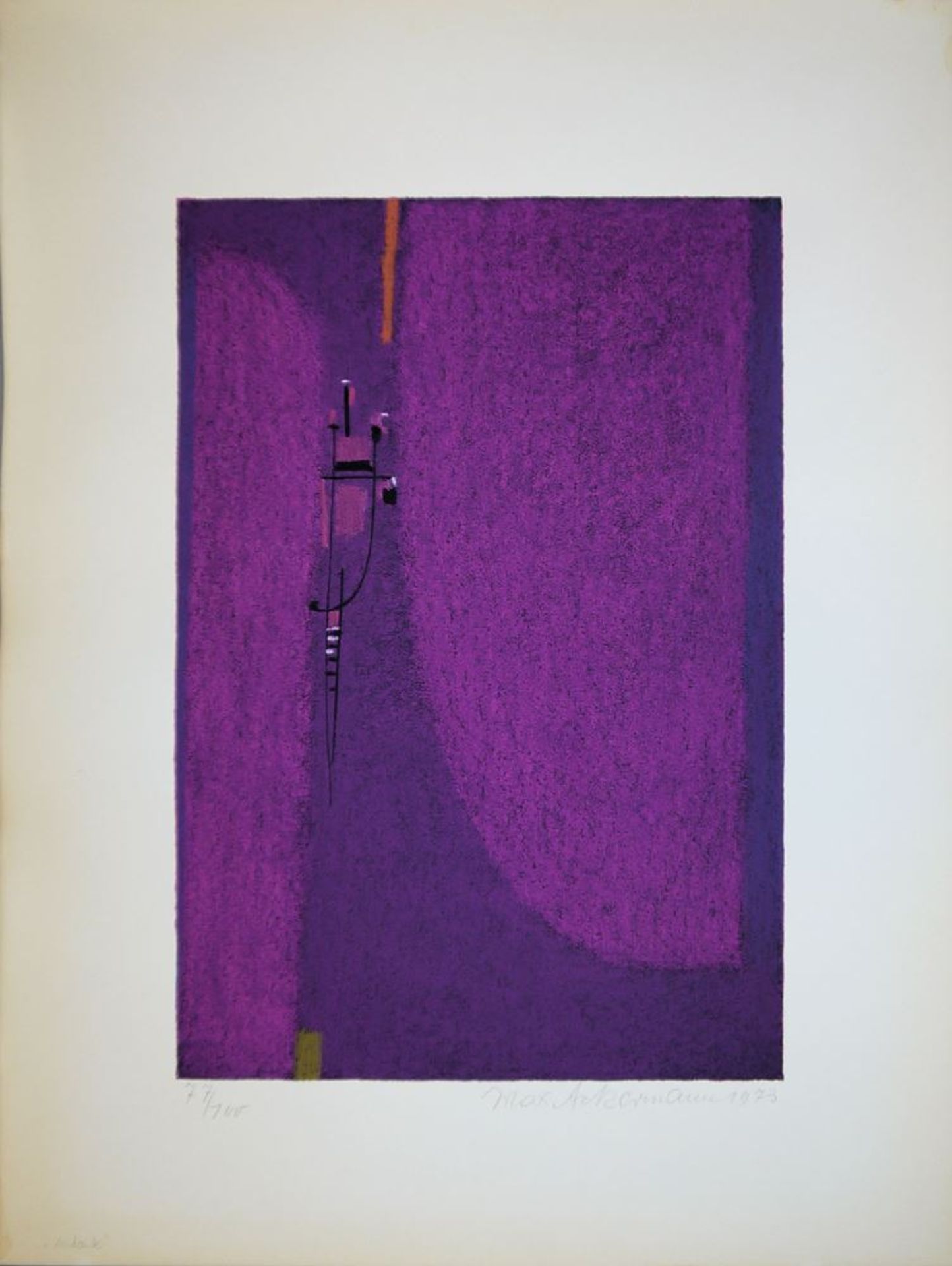 Max Ackermann, "Mikrophonie III", signed colour serigraph from 1973