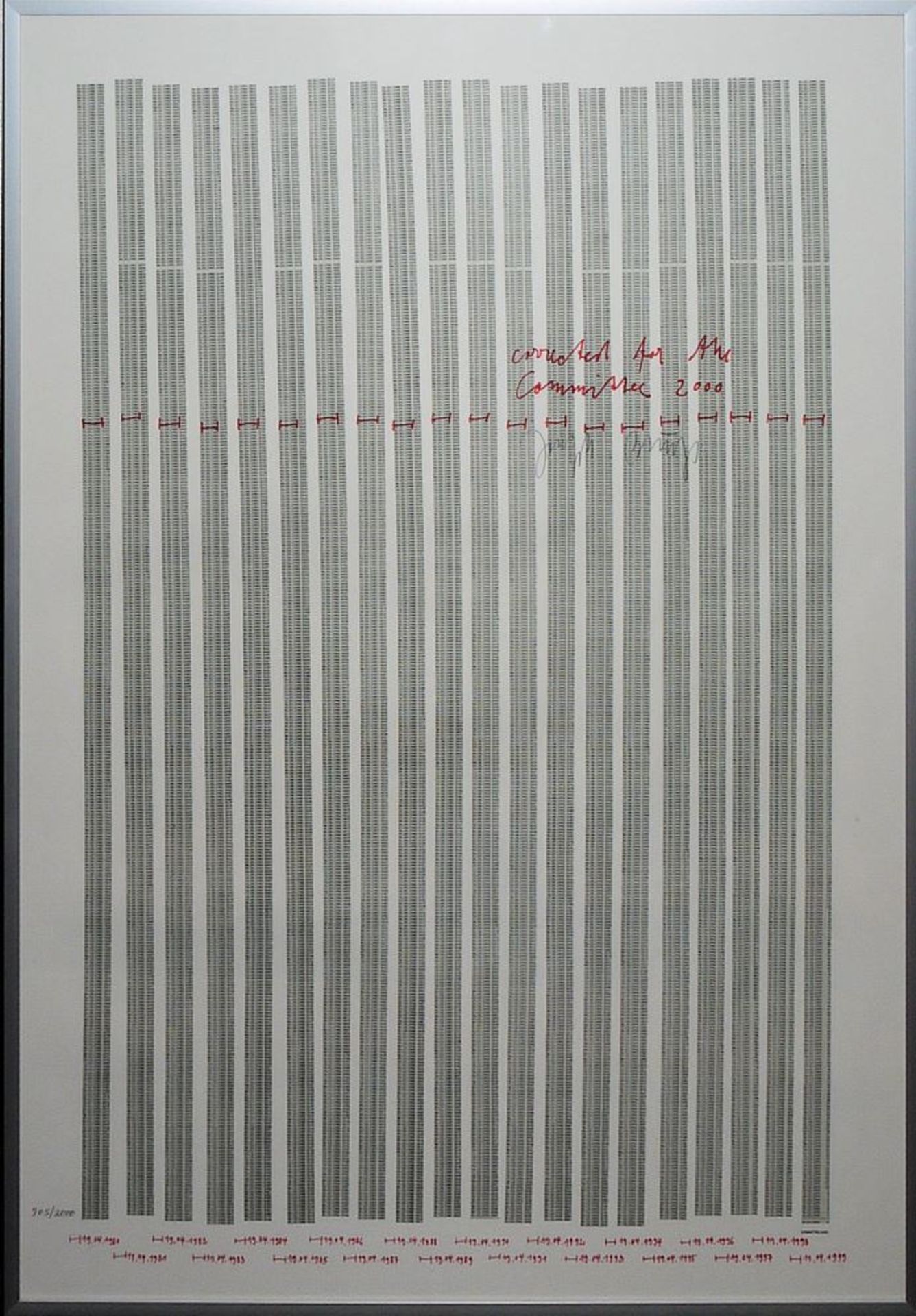 Joseph Beuys, Countdown 2000, signed colour offset from 1981, framed