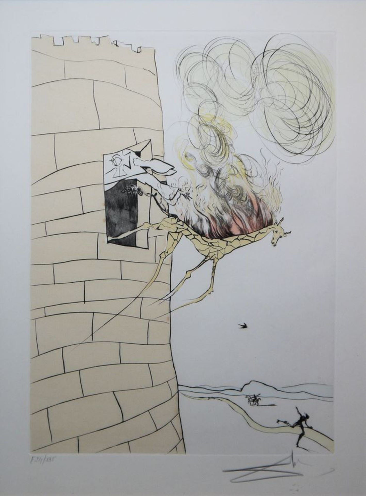 Salvador Dalí, "The Great Inquisitor Expels the Savior", signed drypoint with pochoir from 1974 - Image 3 of 3