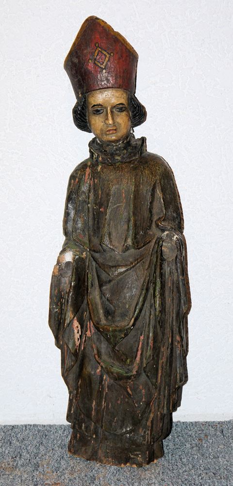 Saintly bishop, wooden sculpture, 18th/19th century