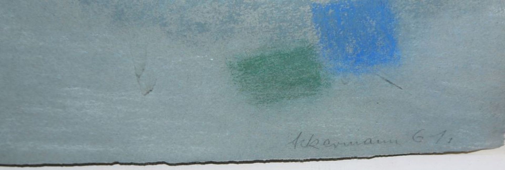 Max Ackermann, Komposition, signiertes Pastell von 1961, gerahmt - Bild 2 aus 2