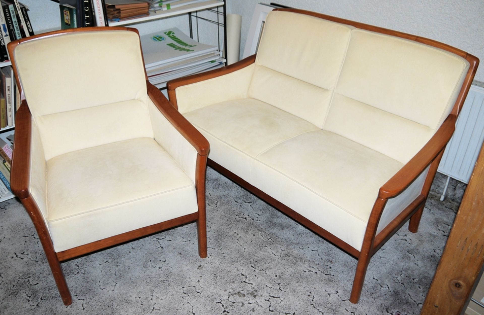 Elegant couch with armchair, Skan design circa 1980