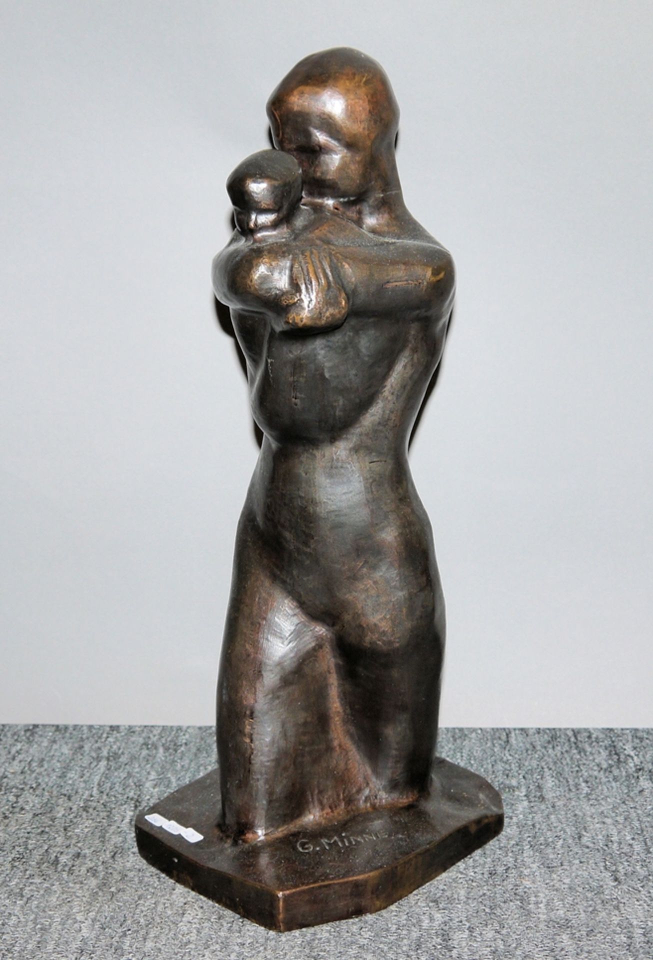 Georg Minne, Mother with Child (Maternité), bronze sculpture