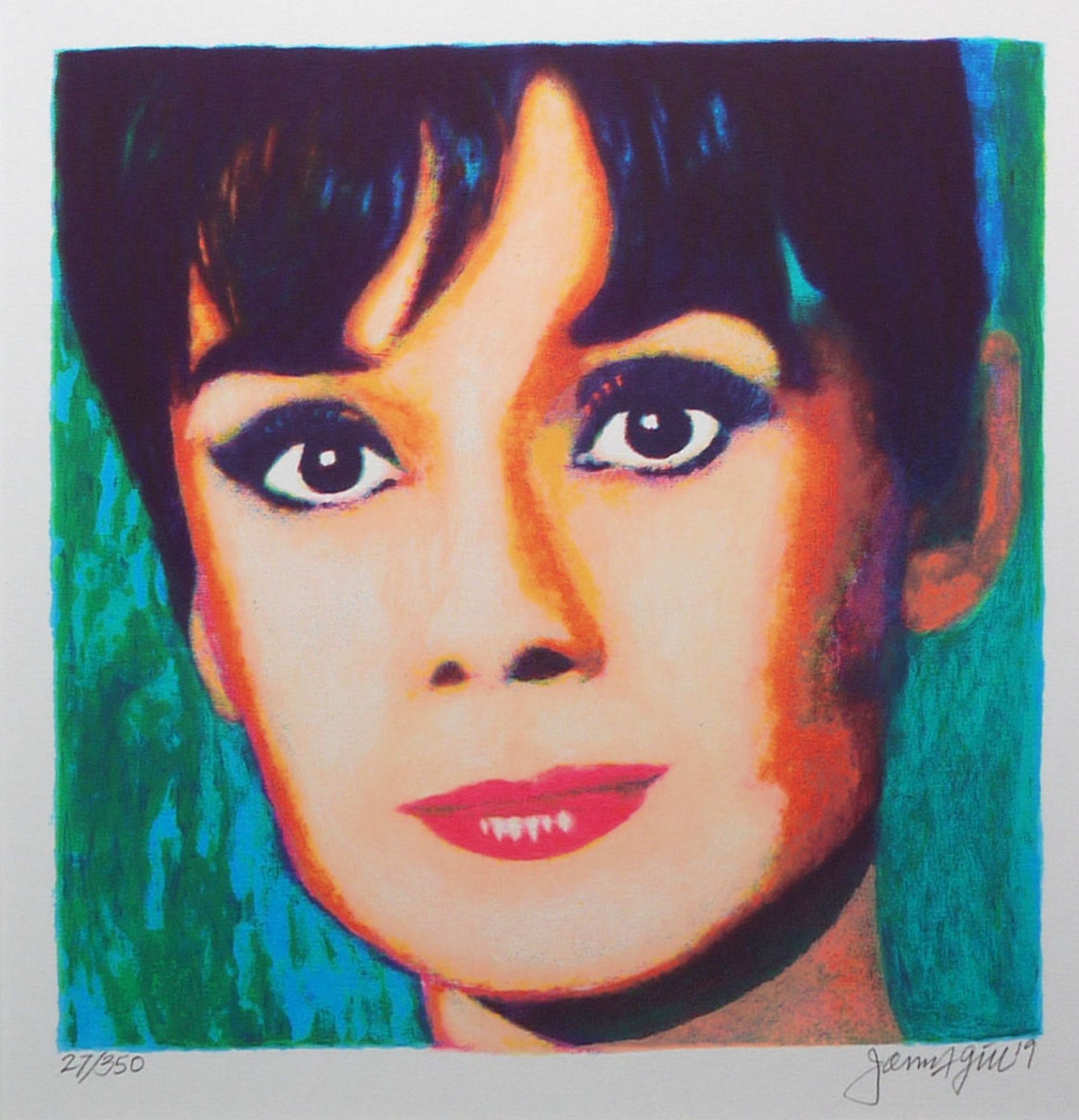 James Francis Gill, Mini Audrey 2, signed colour serigraph from 2019, gallery-framed, with certific - Image 2 of 4