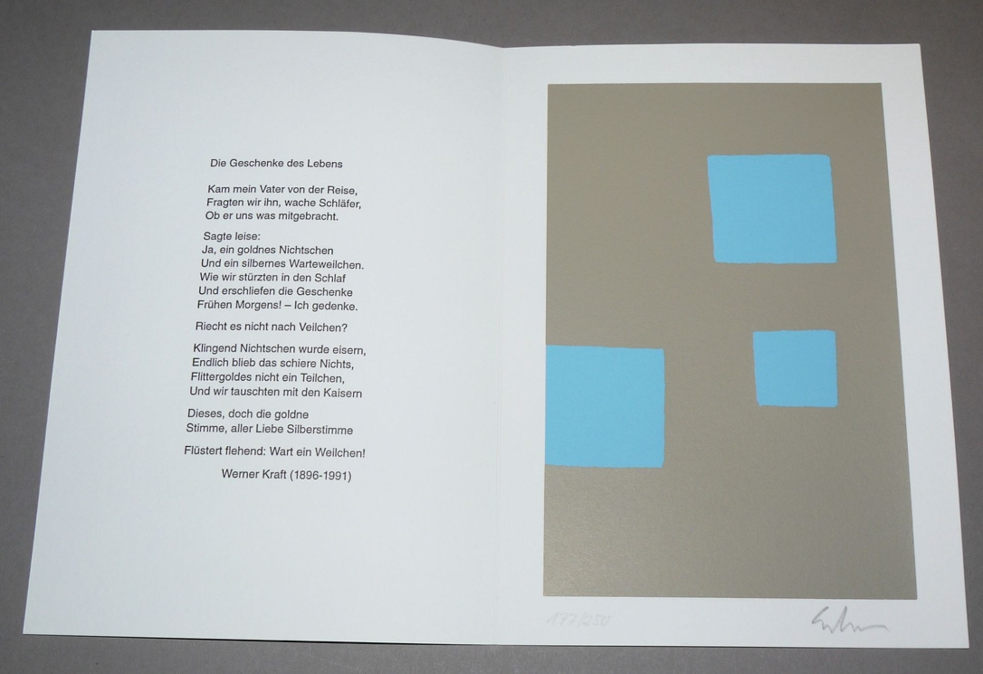 Günter Fruhtrunk, "Blauer Partikel", monogr. Farbserigraphie von 1963, dazu Ulrich Erben, signierte - Bild 3 aus 3