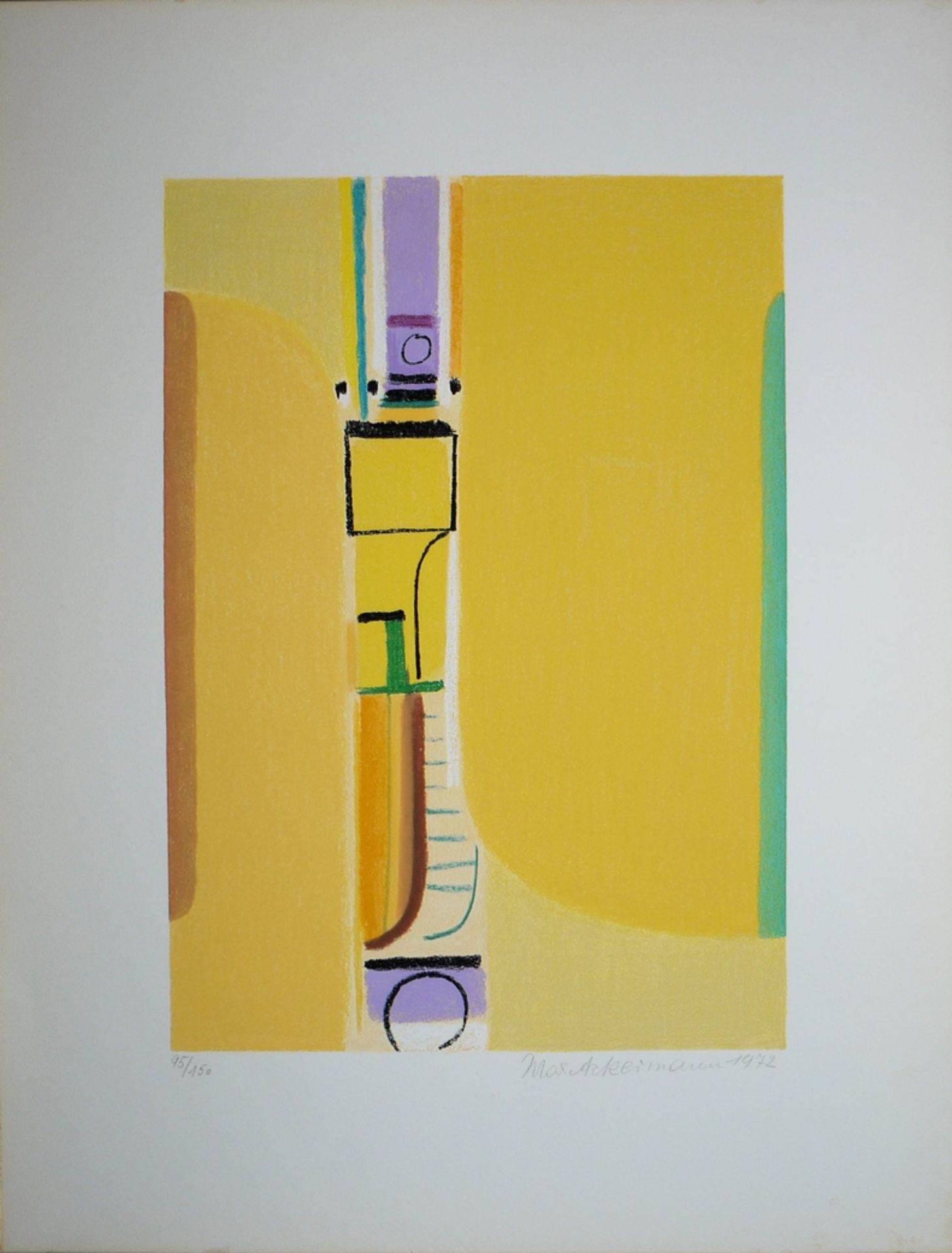 Max Ackermann, "Strahlende Pforte" und "Mauerbild", zwei signierte Farbserigraphien von 1972 und 19 - Bild 3 aus 4