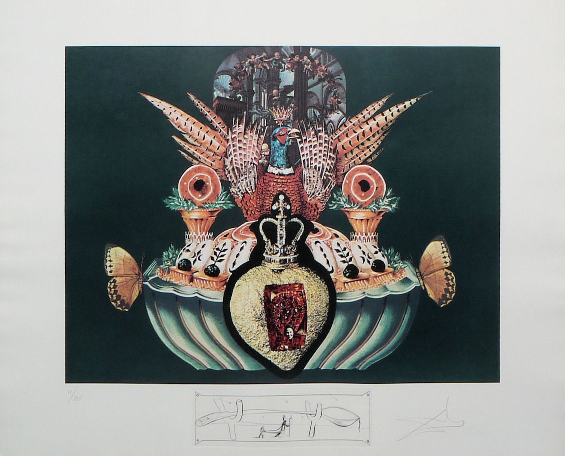 Salvador Dalí, "Les Chairs monarchiques", aus: "Les Dîners de Gala", Lithographien von 1971, signie