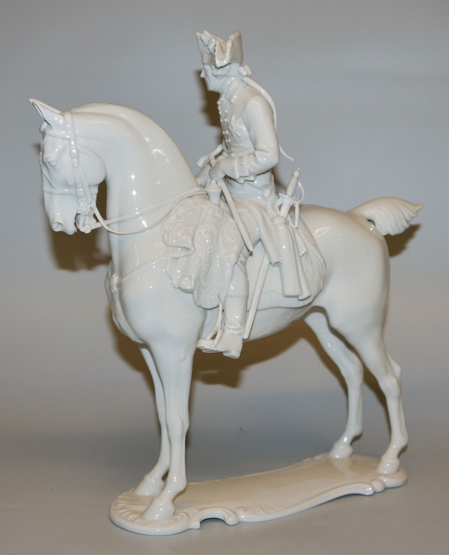 Theodor Kärner, Frederick the Great on Horseback, porcelain manufactory Allach circa 1938/40 - Image 3 of 4